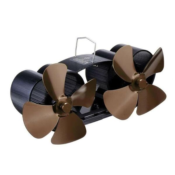 

dual head wall mounted stove fan 8 blade fireplace fan heat powered wood burner eco home efficient heat distribution