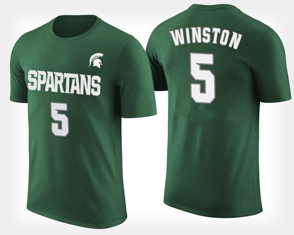 

men's green michigan state spartans #5 cassius winston #11 lourawls nairn jr. #0 kyle ahrens #41 conner george personalized t-shirt, Black