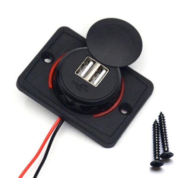 

dual usb port 12v-24v 3.1a car cigarette lighter socket charger power outlet use