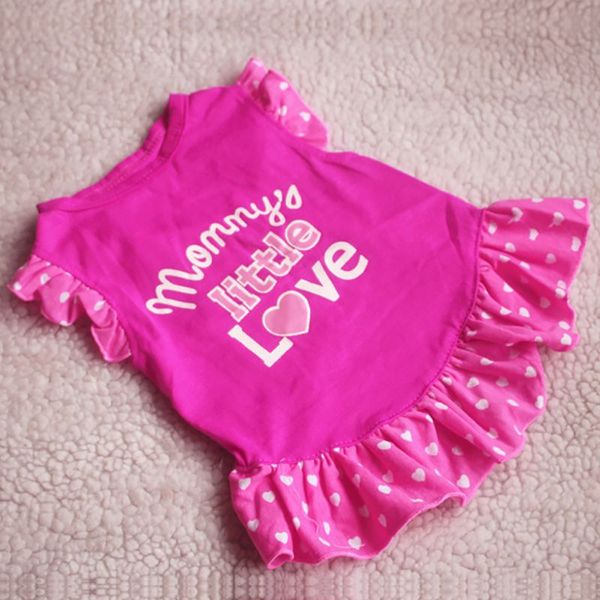 

spring summer small princess dog cat pet dress letter printed clothes puppy bow vest t shirt coat dress apparel selling