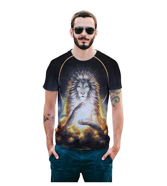 

new оптово-raisevern 3d тенниска вершины животных лев короля картина печать футболка lk случайный короткий рукав футболки для мужчин женщин, White;black