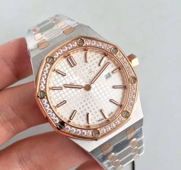 

Часы для Ladys подарок 33 мм кварцевый бриллианты кольцо золото нержавеющая сталь Са