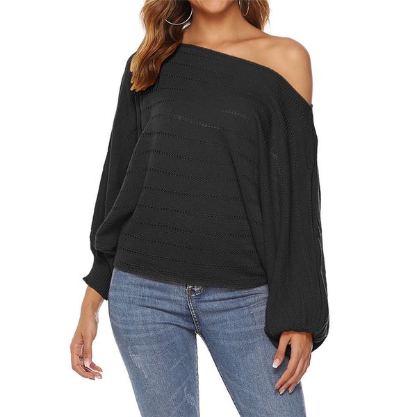 

winter women's plus size sweaters long sleeve off shoulder jumper casual sweaters blouse pullover women's clothing 2019 y7, White;black