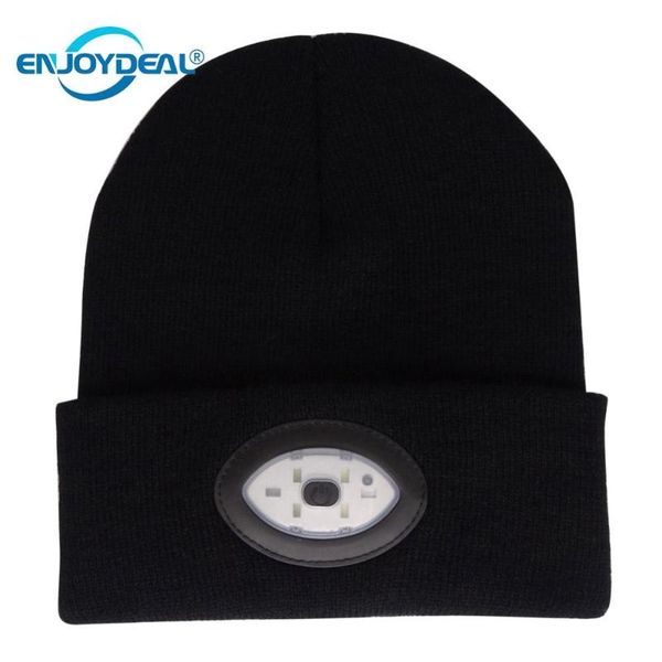

6 led usb rechargeable hat with a led cap knitted warm hat emergency lantern for outdoor camping climbing fishing