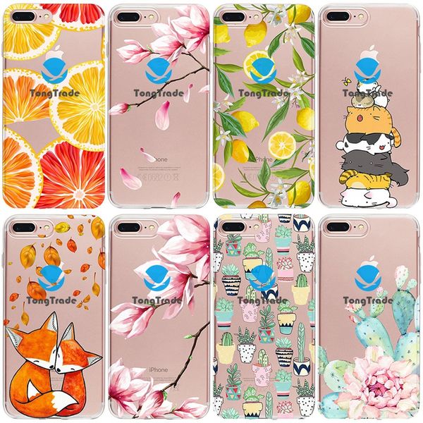 

[tongtrade] soft silicone tpu case for iphone 11 pro 8 7 6s 6p 5s 5p max x xs huawei mate 20 lite 20 pro 20 rs floral cartoon animal case
