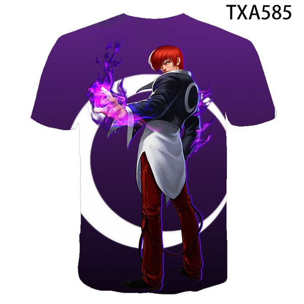

2020 summer fashion new product the king of fighters 3d print t-shirt women's t-shirt men's casual children's wear, White;black