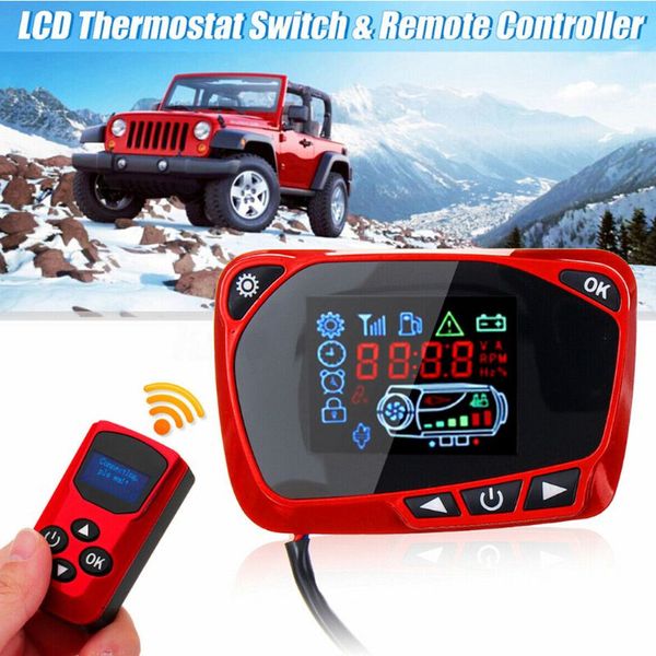 

lcd thermostat display switch w/remote controller 12/24v for diesel air heater u1jf