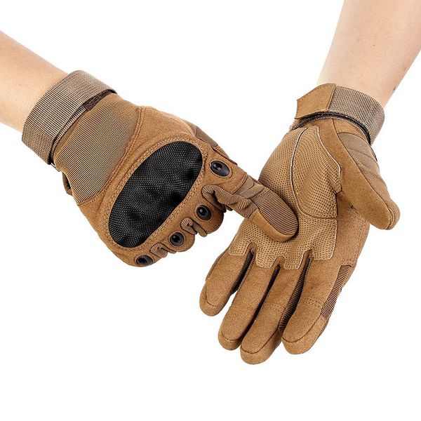 

camping hiking outdoor tactical gloves sport anti-skid rubber hard knuckle full finger gloves 2018 new, Black