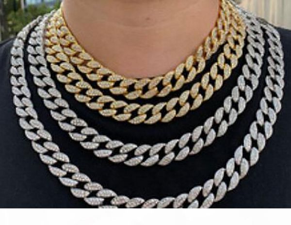 

мужской hip hop полного cz камни имитация алмазы bling bling 18inch 20inch 24inch 15 мм ширина толстой куба ссылка цепь мода ювелирных издел, Silver