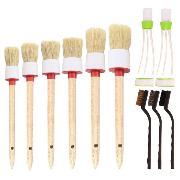 

11 pieces car cleaner brush set detail brush wire automotive air conditioner auto detailing for cleaning wheels, int