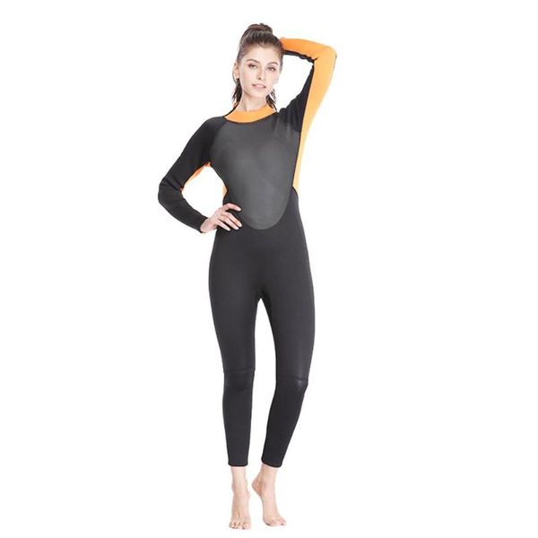 

women one-piece wetsuit 3mm neoprene scuba diving suit surfing swimwear