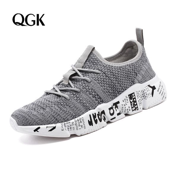 

qgk 2019 men shoes casual fashion style men shoes comfortable mesh outdoor walking jogging sneakers tenis masculino, Black
