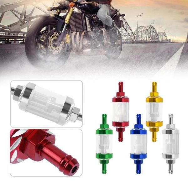 

5 color cnc aluminum alloy glass motorcycle gas fuel gasoline oil filter moto accessories for atv dirt pit bike motocross