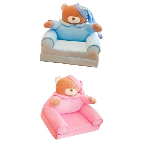 

2pcs kids armchair cover children foldable sofa chair slipcover replacement for bedroom living room garden patio cartoon bear frog
