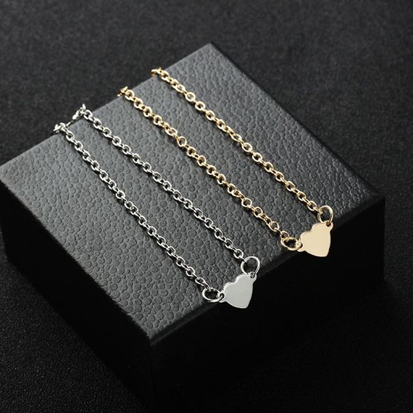 

women trendy jewelry simple heart-shaped love heart peach heart bracelet, Golden;silver
