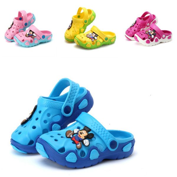 

children 2018 fashion new summer cartoon characters cave shoes boys and girls sandals two wear antiskid slippers beach, Black