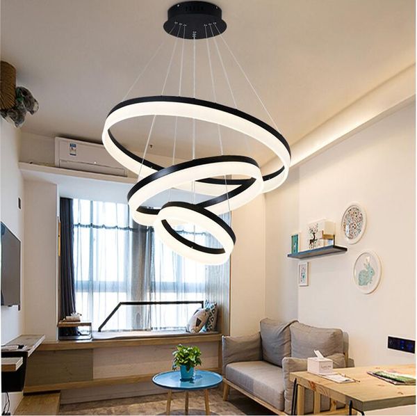 

современный светодиодный потолочный светильник home decor led подвесной светильник 3 кольца led столовая люстра освещение гостиная спальня п