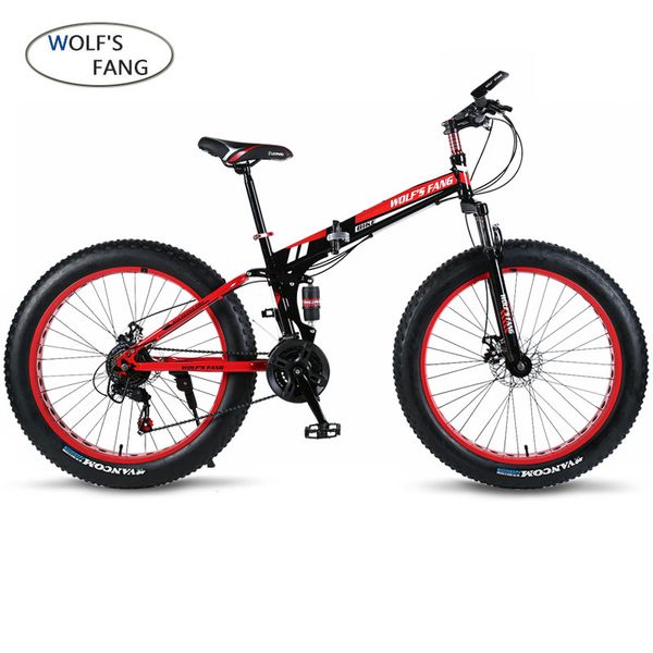 

bikes wolf's fang bicycle 7/21/24 speed mountain bike 26*4.0 fat bicicleta mtb road folding men women