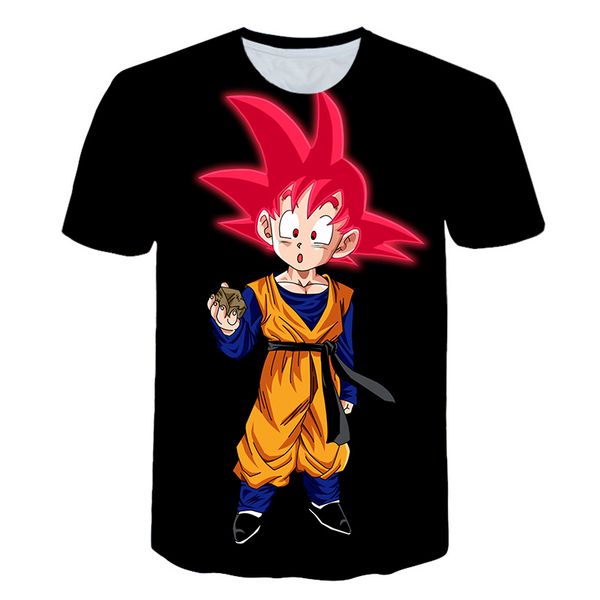

dragon ball z новая мода для мужчин и женщин kid goku super saiyan забавная футболка с 3d-принтом повседневная футболка с коротким рукавом ф, White;black