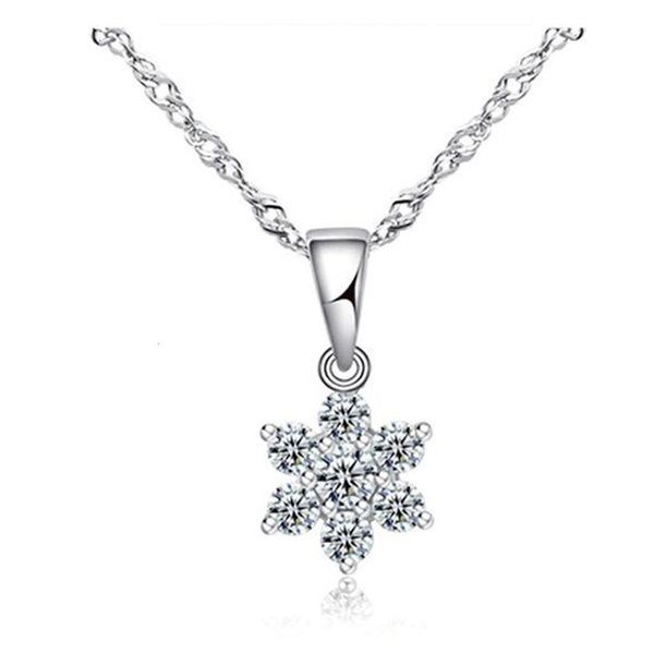 

snow pendeloque cut necklace concise gift ornaments small fresh micro zircon necklace vintage choker necklaces crystal heart, Silver