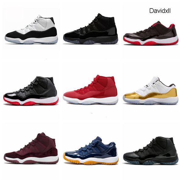 

2020 new 11 11s mens basketball shoes bred concord 45 cap and gown space jam xi women sport sneakers shoes us 7-13