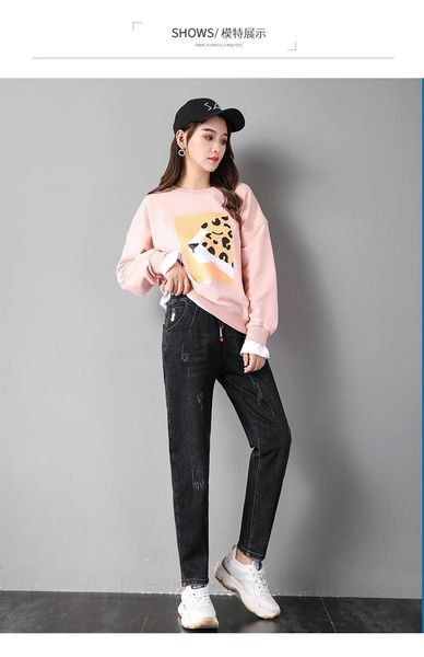 

black light color jeans female trousers, Blue