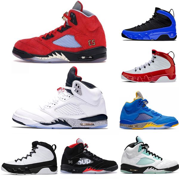 

air retro jordan 5 9 mens basketball shoes 5s 9s trophy room oregon ducks citrus og space jam release bred olympic designer sneakers, White;red