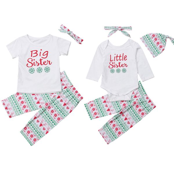 

Christmas Family Matching Sisters Outfits Fashion Long Sleeve Tops/Bodysuit Cartoon Pants Family Matching Sisters Casual Clothes