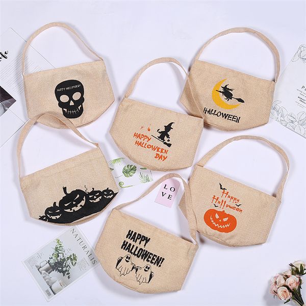 

creative halloween candy bucket, portable cartoon canvas bag, candy bag, festival prop bag party supplies 5080