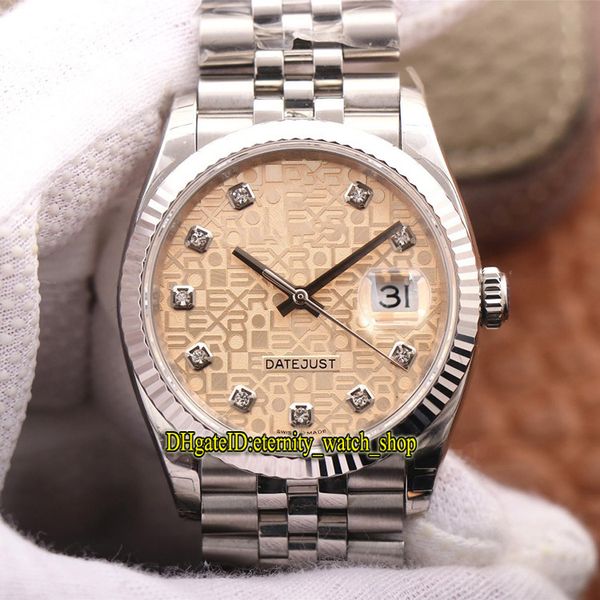 

ew v2 лучшая версия datejust 36mm m126233-0033 126334 cal.3235 автоматический 126234 мужские часы золотой циферблат нержавеющая ремешок роск, Slivery;brown