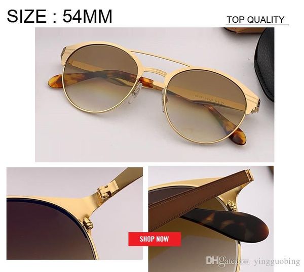 

2019 designer fashion women oval sunglasses brand new gradient mirror men fashion sun glasses rd3545 oculos uv400 metal gafas, White;black