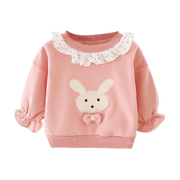 

2020 baby girls clothes cartoon rabbit casual long sleeve sweatshirt, Black