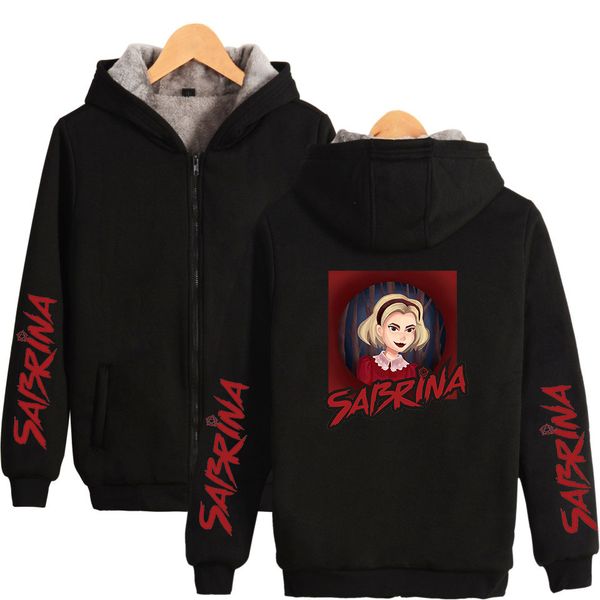 

sabrina new clothes print 2019 long sleeve zipper hoodies women/men casual k-pops zipper hooded clothes plus, Black