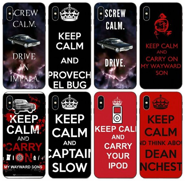 

[tongtrade] supernatural keep calm case for iphone 11 pro x xs max 8s 7s 6s 5s plus samsung m10 m20 m30 m40 huawei gr3 gr5 xiaomi 9 6x case