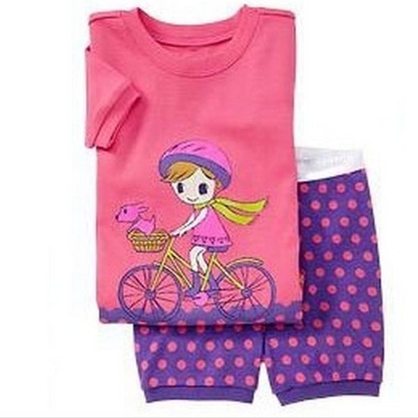 

summer kid pyjama infant home clothes tee shirts girls pajamas suit frog children clothing sets baby girl clothing pijamas, White