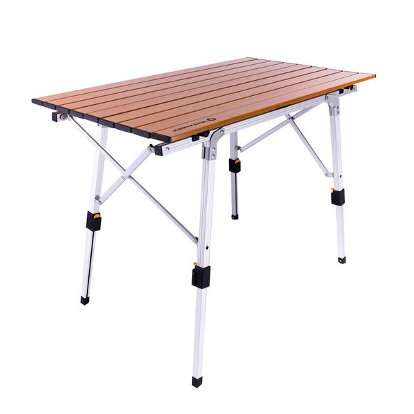 

vivid wood-like table adjustable portable foldable folding silver desk camping bbq hiking traveling outdoor picnic al ultralight