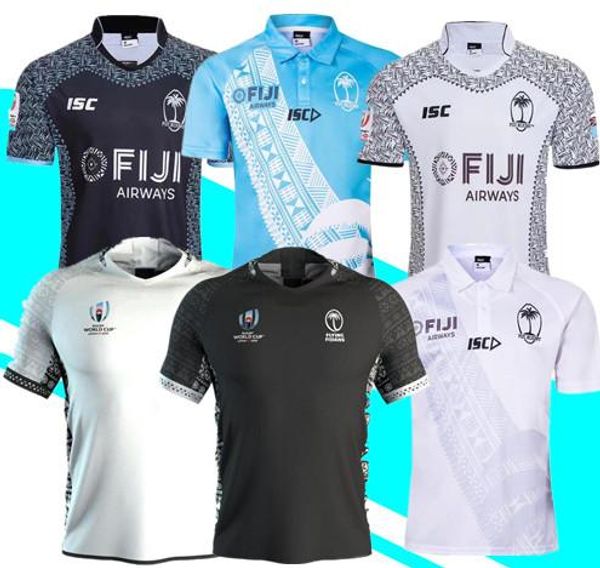 

new 2019 2020 fiji rugby world cup jersey new zealand all black national men's super rugby home away jersey shirt on sale, White;black