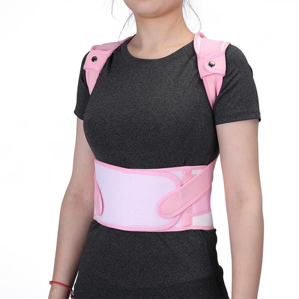 

niÃ±o adulto corrector de postura respaldo espalda cinturÃ³n cintura vÃ©rtebra lumbar correa para el hombro espalda rosa, Black;blue