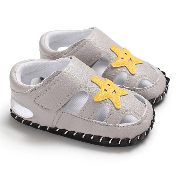 

weixinbuy newborn baby sandals baby shoes cute star pattern summer causal shoes boy non-slip soft bottom sandals 0-18m, Black;red