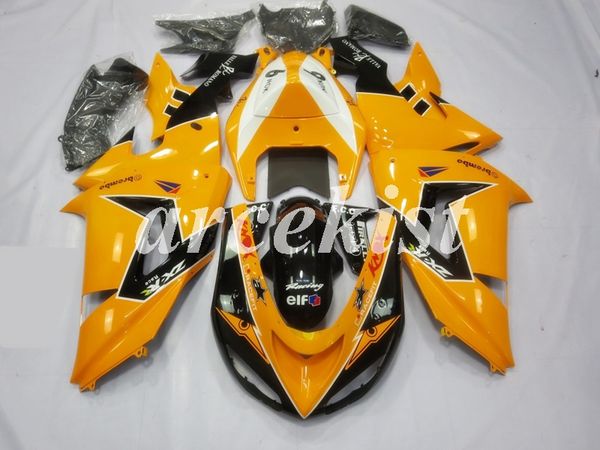 

new abs motorcycle full fairings kit fit for kawasaki ninja zx-10r 2006 2007 06 07 body set custom orange white