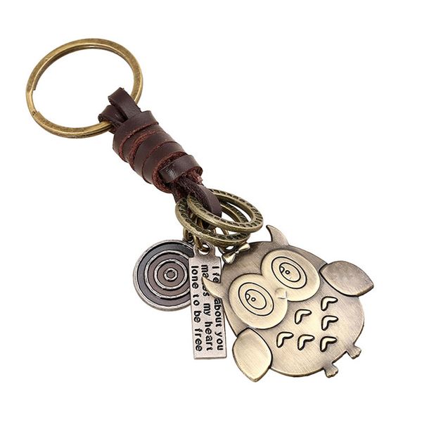 

new fashion cute animal key chains punk key ring keychain leather jewelry lxh, Silver