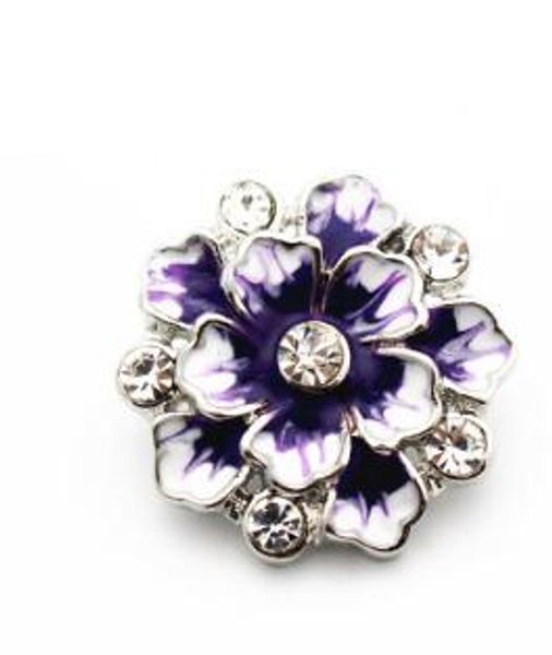 

20pcs/lot alloy 18mm enamel heart shope lotus rhinestone snap button noosa button diy new arrive diy jewelry charm
