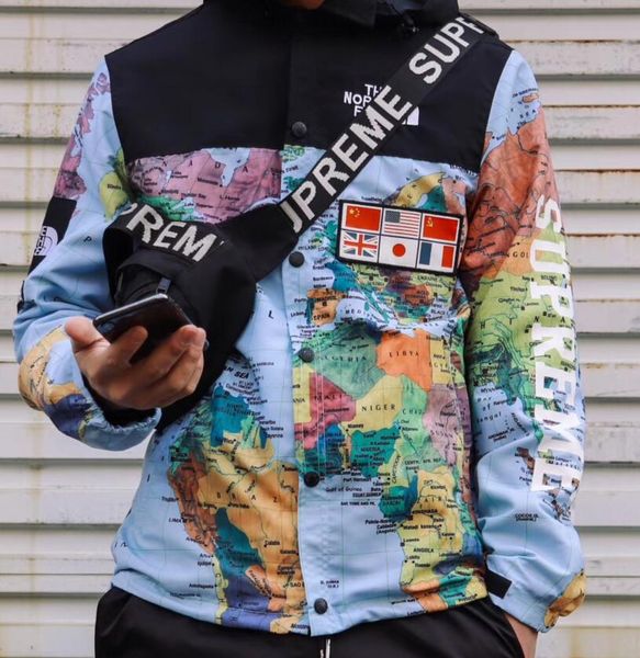 

Fa hion de igner hoodie men jacket clothing military map reflective jacket hooded black men jacket hoodie noctilucent xx 13 upreme, Black;brown