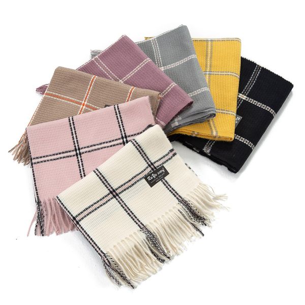 

wholesale- 2019 autumn winter women scarf plaid warm cashmere scarves shawls wide lattices long wrap blanket, Blue;gray