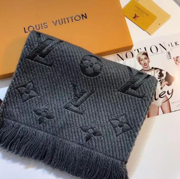 

2020 fashionable men and women scarves wool rope yarn-dyed scarf classic cashmere scarf, Blue;gray