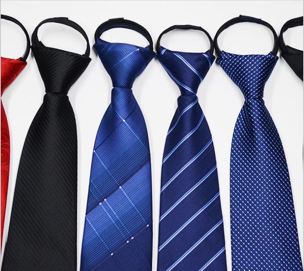 

men's korean business tie 8c stripe zipper tie, Blue;purple