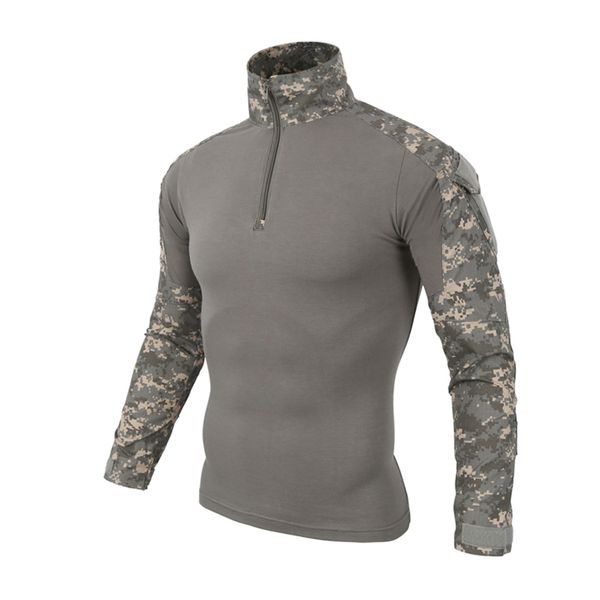 

multicam uniform long sleeve t shirt men camouflage army combat shirt paintball clothes tactical, Gray;blue