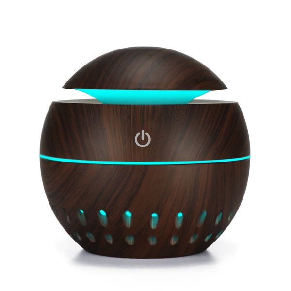 

usb wood grain aroma diffuser ultrasonic cool mist humidifier air purifier with 7 color led change night light for home 130ml