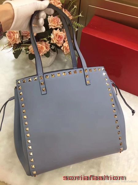 

горячие продажи новые стили женская сумка натуральная кожа цвет заклепки женская сумка tot сумки