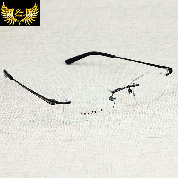 

new arrival men style rimless eye glasses fashion men's eyeglasses stainless steel optical frame for men oculos sem aro, Black